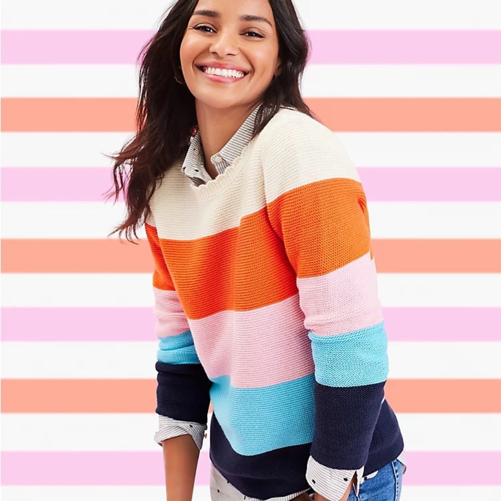 NWOT Loft Knit Stripe Sweater Size XS